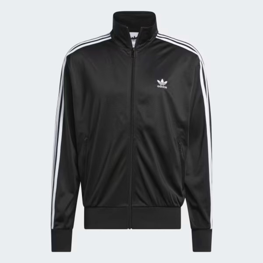 Adidas Men's Black and White Track Jacket